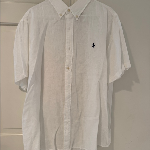 Ralph Lauren White Short Sleeve Button Down Shirt - Picture 1 of 3